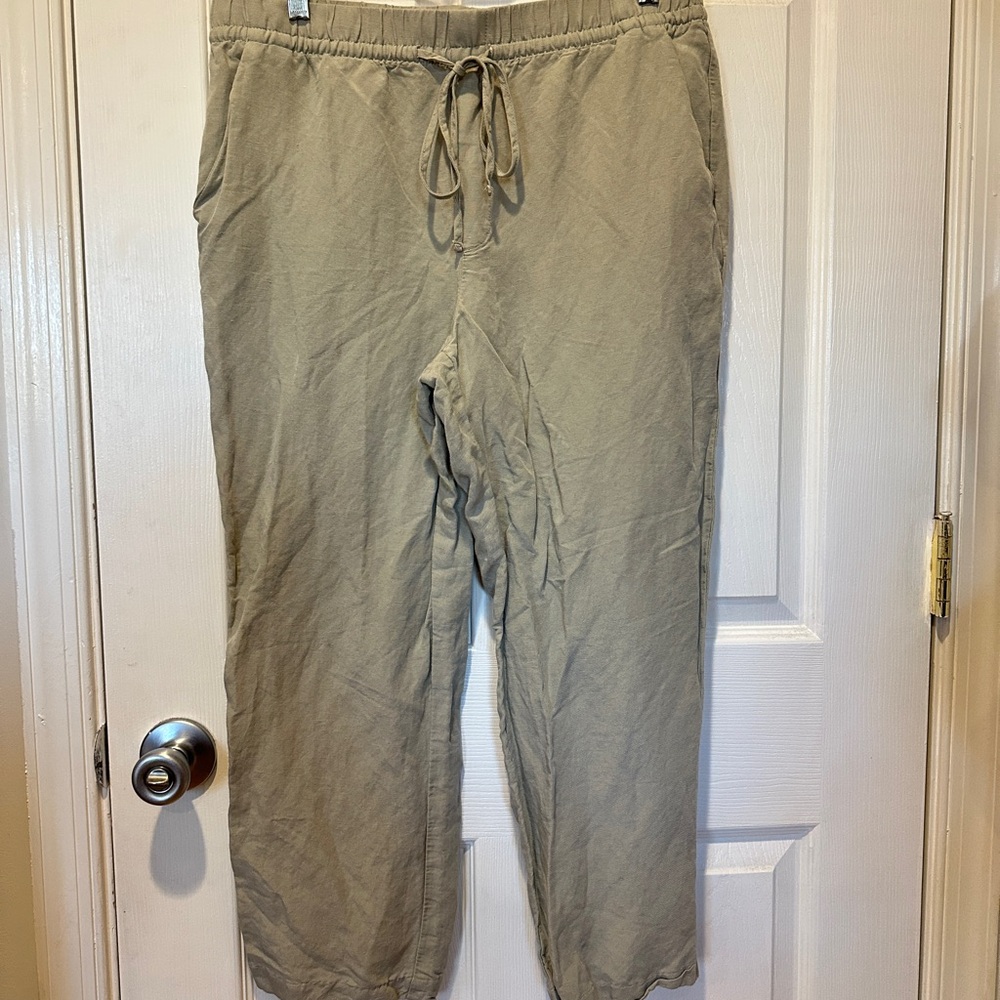 H&M Sage Green Linen Pants